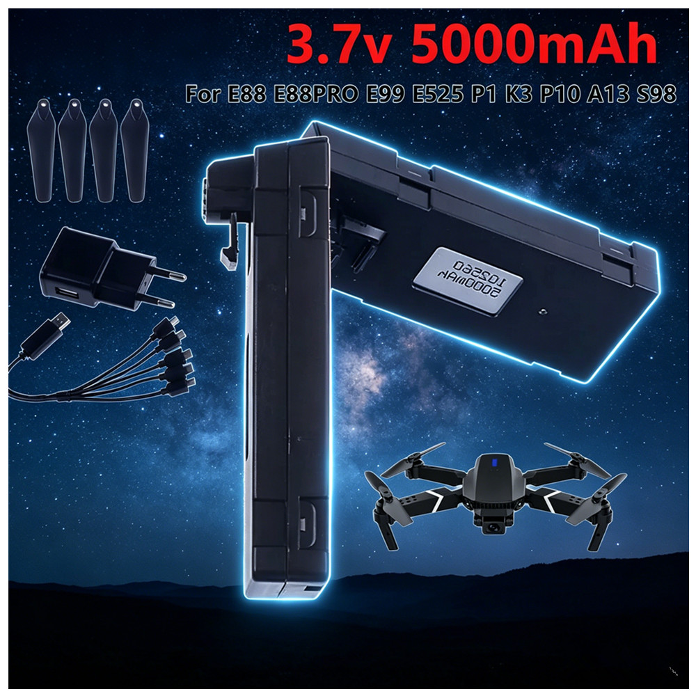 Drone Rc E99 K3 - Baterai Li-ion Isi Ulang 3.7V 5000MAh