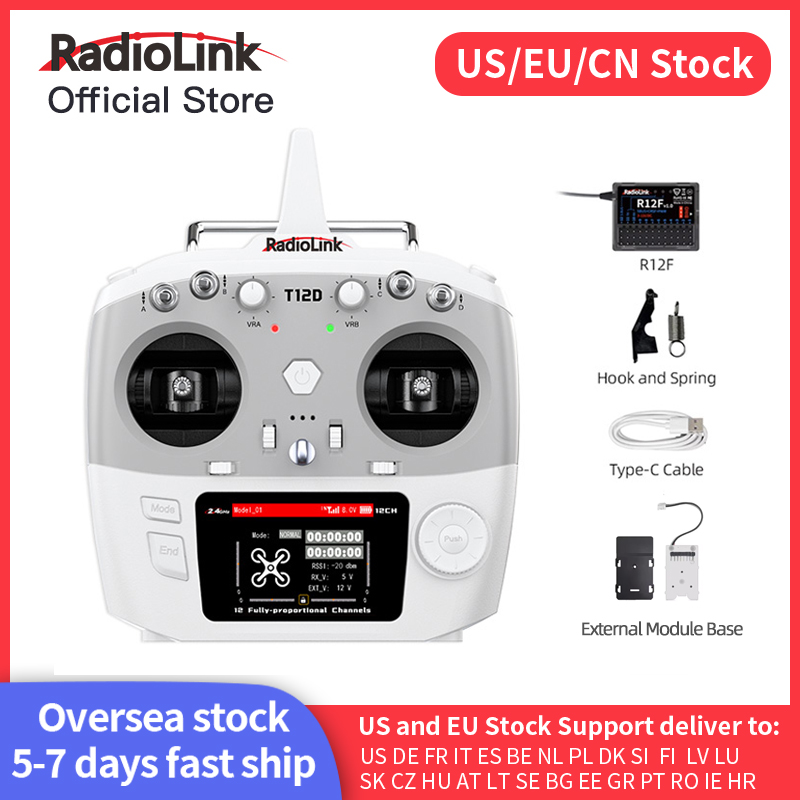 Drone Rc Transmitter And Receiver - Radiolink T12D ELRS 12 Saluran Pemancar,
