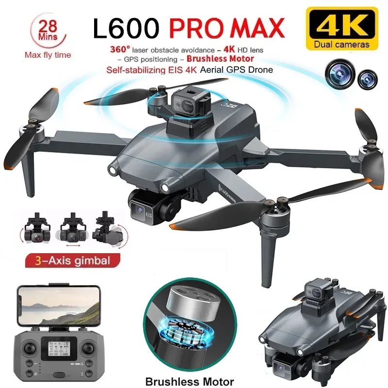 Drone Rc Plegable - L600 PRO MAX Drone GPS profesional,