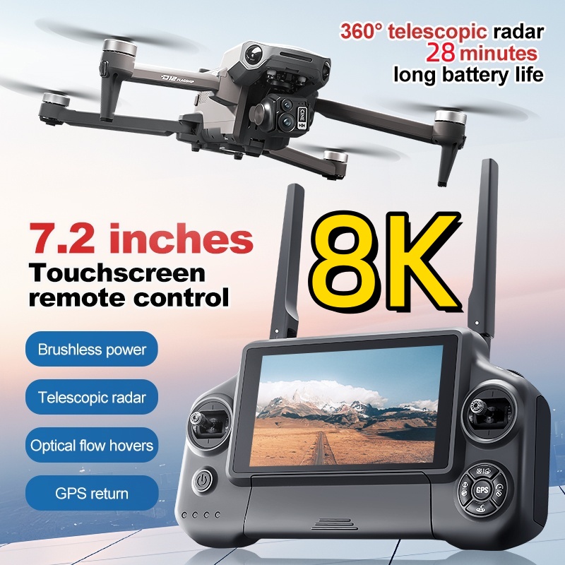 Drone RC Quadcopter 8K 3 Axis  - Drone Rc Plegable ulasan dan harga