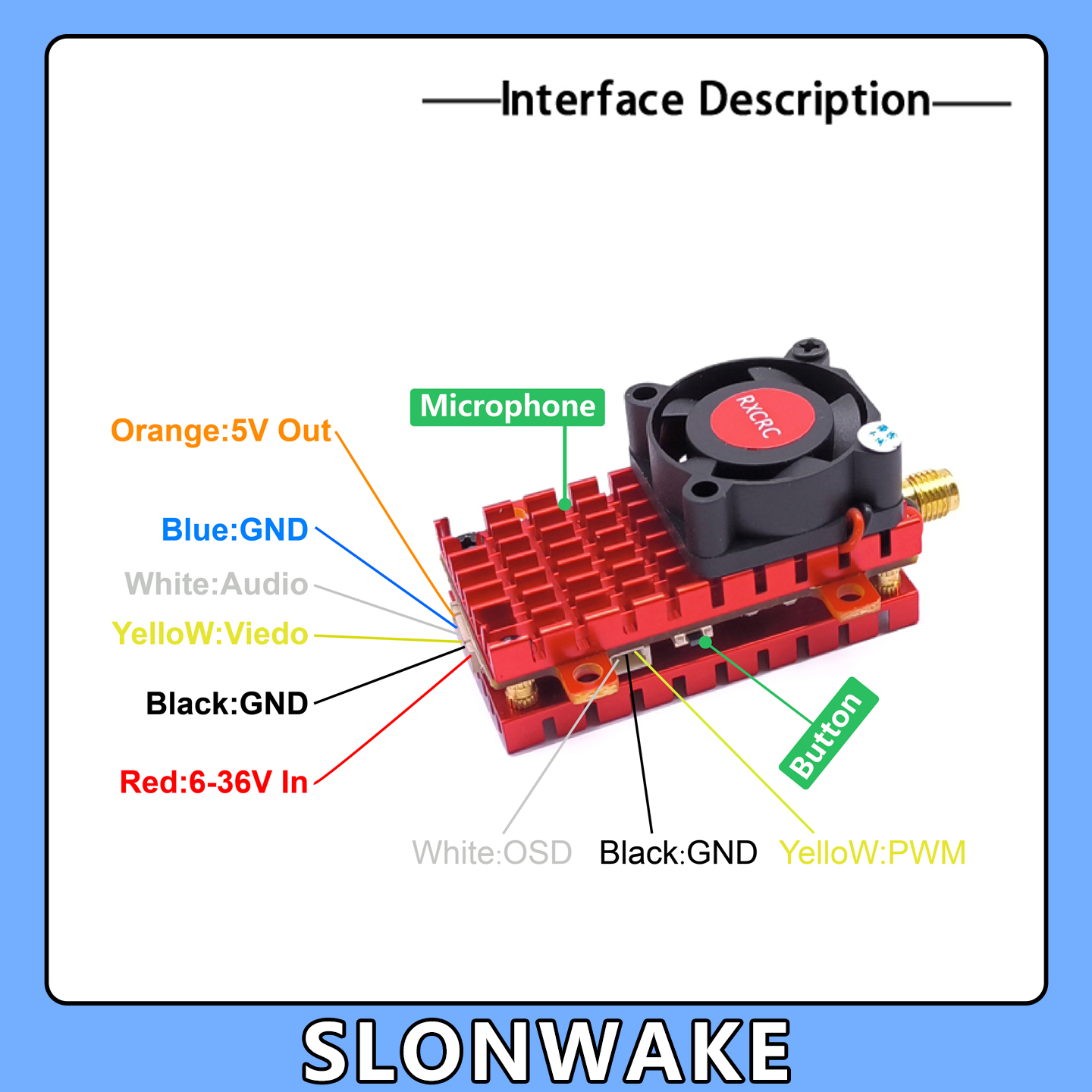SLONWAKE 5.8G 2W VTX FPV Kamer - Drone Rc Camera ulasan dan harga
