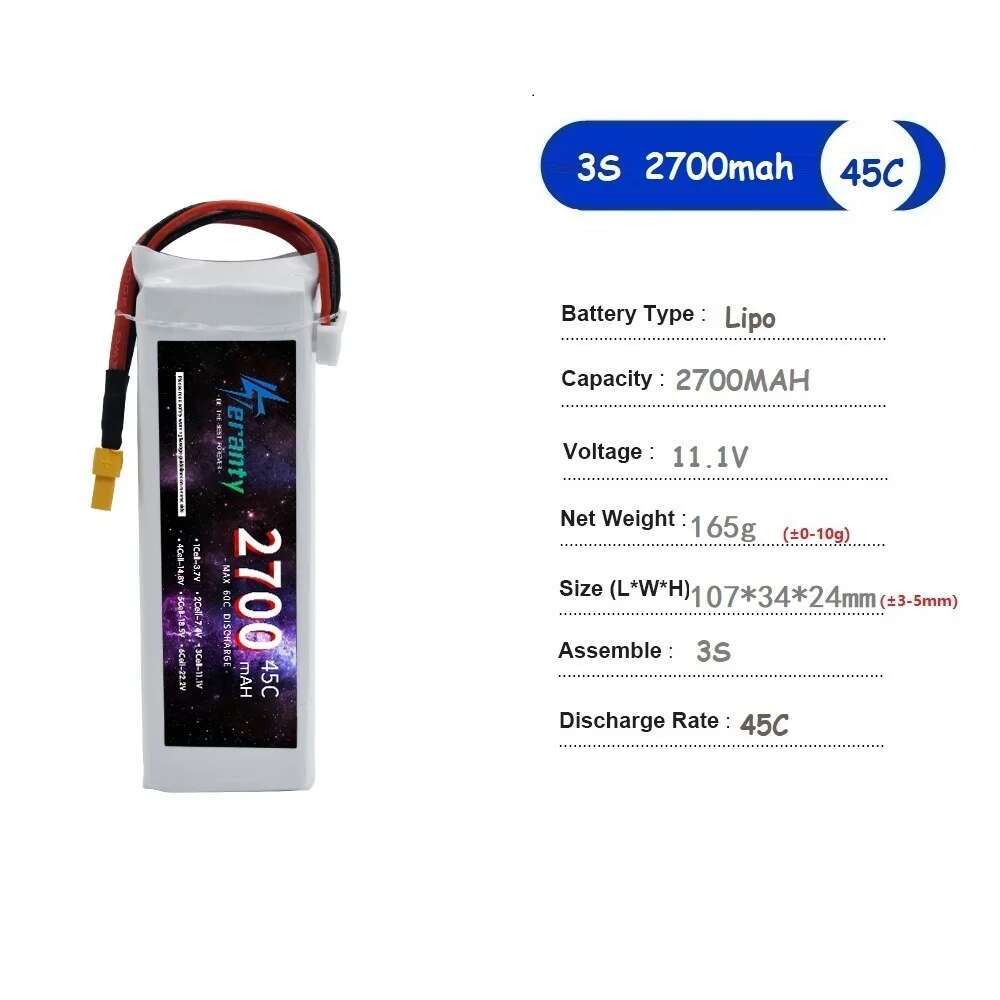 TERANTY 2700 MAH 45C 3S batera - Drone Avion Rc ulasan dan harga